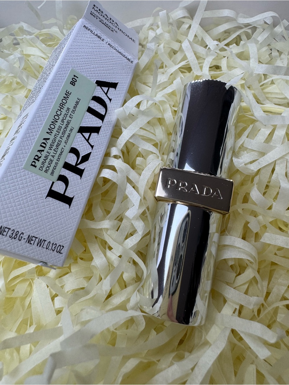 PRADA Monochrome Hyper Matte Refillable Lipstick in B01 ARGILE - beige brown